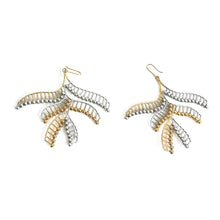 Load image into Gallery viewer, Palm Palindrome Gold and Silver Earrings