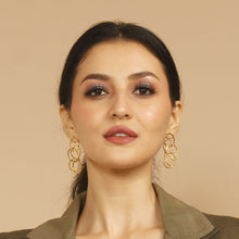 Load image into Gallery viewer, Overlapping Gold plated Earrings