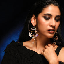 Load image into Gallery viewer, Mystic Gold Plated Foliage Vine Hoop Earrings