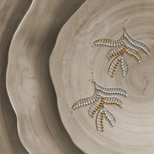 Load image into Gallery viewer, Palm Palindrome Gold and Silver Earrings