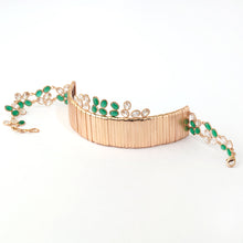 Load image into Gallery viewer, Cosmic Wreath Gold Ribbon Emerald Choker