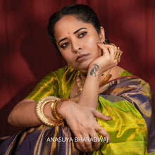 Load image into Gallery viewer, Gold coin hand cuff with ball link chain cynosure worn by Anasuya Bharadwaj