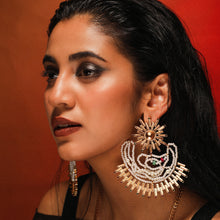 Load image into Gallery viewer, Sun Beam and Pearl Cloud Stud Earrings