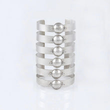 Load image into Gallery viewer, Eternity six strip silver plated hand cuff worn by Vidya Balan