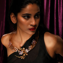 Load image into Gallery viewer, Cravat of Stars Gemstone Gold Plated Necklace