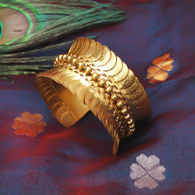 Load image into Gallery viewer, Gold coin hand cuff with ball link chain cynosure worn by Anasuya Bharadwaj