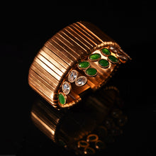 Load image into Gallery viewer, Cosmic Crown Gold Ribbon Cuff