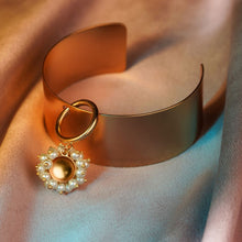Load image into Gallery viewer, Pearl Bunch Jhallar Gold Plated Cuff