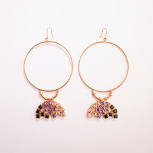 Load image into Gallery viewer, Violet Empire Cubic Zirconia Gold Plated Hoop Earrings