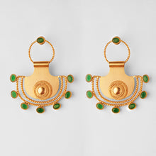 Load image into Gallery viewer, PANKHA DROP EARRINGS WITH GREEN CRYSTALS WORN BY SHWETA MOHAN