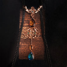 Load image into Gallery viewer, High Renaissance Black Ball Chain and Crystal Necklace

