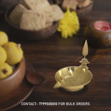 Load image into Gallery viewer, Gold Toned Alangara Flame Diya