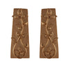 GOLD PLATED RECTANGLE BRICK EARRING WITH FOLIAGE