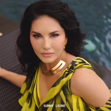 Load image into Gallery viewer, Gold-plated handcrafted collar necklace, has cut-out detail Worn by Sunny Leone