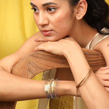 Load image into Gallery viewer, Gold coin hand cuff with ball link chain cynosure worn by Anasuya Bharadwaj
