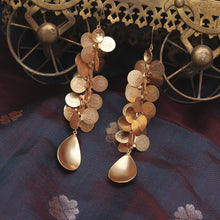 Load image into Gallery viewer, Gold Kasu Coin Drop Earrings