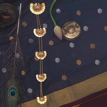 Load image into Gallery viewer, Gold Kasu Bharatanatyam Hair Accessory