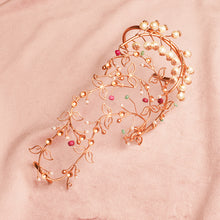 Load image into Gallery viewer, Ruby Fantasy Gold Fern Glove Cuff