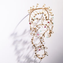 Load image into Gallery viewer, Ruby Fantasy Gold Fern Glove Cuff