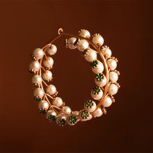 Load image into Gallery viewer, Pearlescent Trees Gold Plated Hoop Earrings