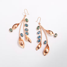 Load image into Gallery viewer, Water Cress Blue Crystal Earrings