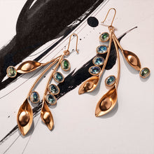 Load image into Gallery viewer, Water Cress Blue Crystal Earrings