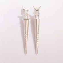 Load image into Gallery viewer, Candlelight Duet Silver Plated Spike Earrings