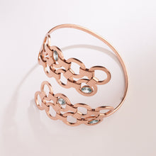 Load image into Gallery viewer, Crystal Serpent Gold and Crystal Hand Cuff