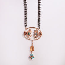 Load image into Gallery viewer, Saints and Cider Citrine and Blue Crystal Necklace