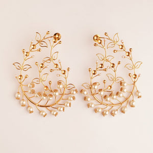 Pearl Empress Gold-Plated Earrings
