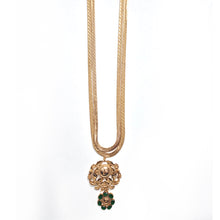 Load image into Gallery viewer, Gold Surya Foliage Necklace with Green Crystals