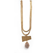 Load image into Gallery viewer, Art Deco Pearl Cluster Gold Necklace