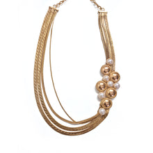 Load image into Gallery viewer, Dramatic surya and pearl gold necklace