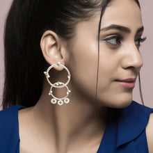 Load image into Gallery viewer, Tempest Silver Hoop Earrings