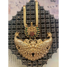 Load image into Gallery viewer, Gold Toned Mor Chandra Peacock Neckpiece