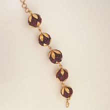 Load image into Gallery viewer, Gold Rudraksha Bead Bracelet