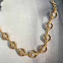 Load image into Gallery viewer, Gold Octagon Crystal Necklace