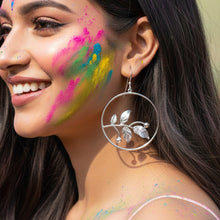 Load image into Gallery viewer, Leaf Vine Silver Hoop Earrings
