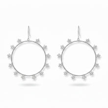 Load image into Gallery viewer, Daisy Chain Silver Hoop Earrings