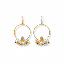Load image into Gallery viewer, Gold Ghungroos Hoop Earrings