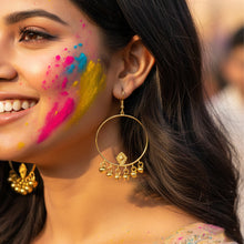 Load image into Gallery viewer, Gold Ghungroos Hoop Earrings