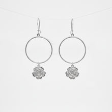 Load image into Gallery viewer, Rosé Hoop Earrings in Silver