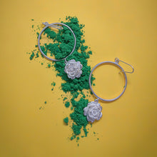 Load image into Gallery viewer, Rosé Hoop Earrings in Silver