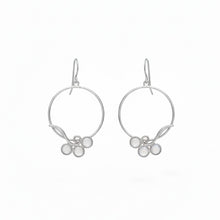 Load image into Gallery viewer, Dew Drops Hoop Earrings in Silver