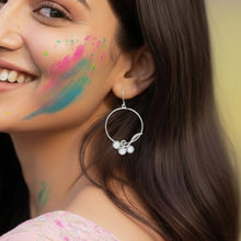 Load image into Gallery viewer, Dew Drops Hoop Earrings in Silver