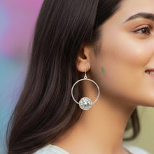 Load image into Gallery viewer, Crystal Point Silver Hoops