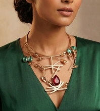 Load image into Gallery viewer, Bordeaux by the Sea Crystal Neckpiece