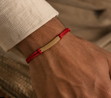 Load image into Gallery viewer, Gold Modern Rakhi with Red Cord
