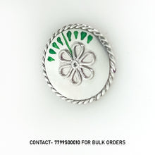 Load image into Gallery viewer, 92.5 Silver Coin with Floral Embellishment and Hand painting