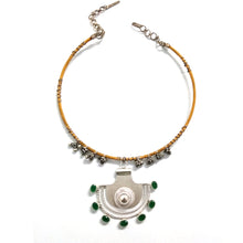 Load image into Gallery viewer, Sterling Silver & Yellow Cord Necklace with Pankha Pendant